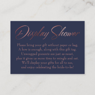 Recepción Mostrar ducha Rosa de oro en la tarjeta de etiquet