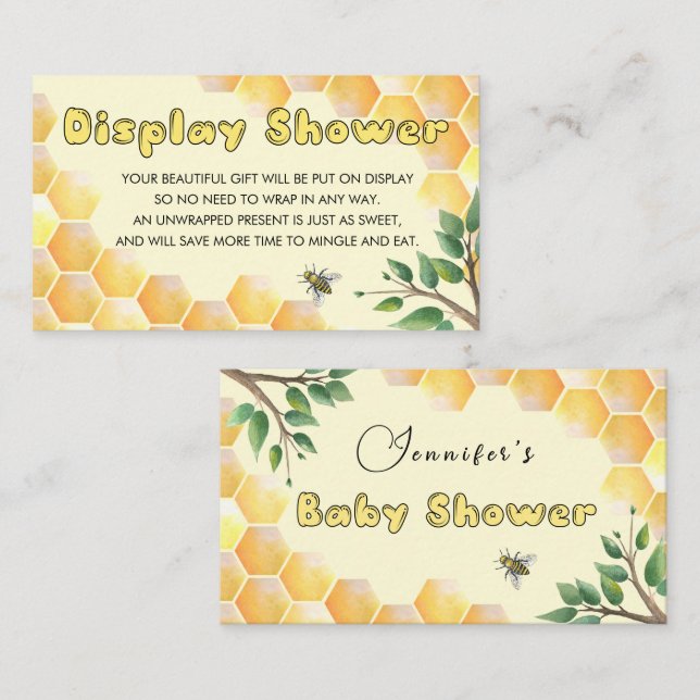 Recepción Mostrar tarjeta de inserción de Baby Shower (Anverso / Reverso)