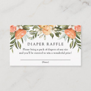 Recepción Naranja Cutie Diaper Raffle tarjeta de inserción
