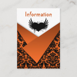 Recepción Naranja, tarjeta de envoltorio de matrimonio para