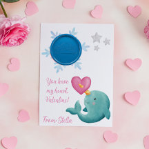 Narwhal play doh tarjeta de regalo de San Valentín
