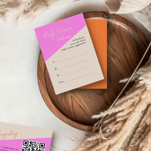 Recepción Nombre del bebé Ideas Tarjeta de actividad Naranja
