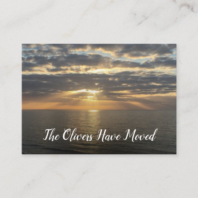 Recepción Nos hemos mudado a la tarjeta de inserción de foto (Anverso)