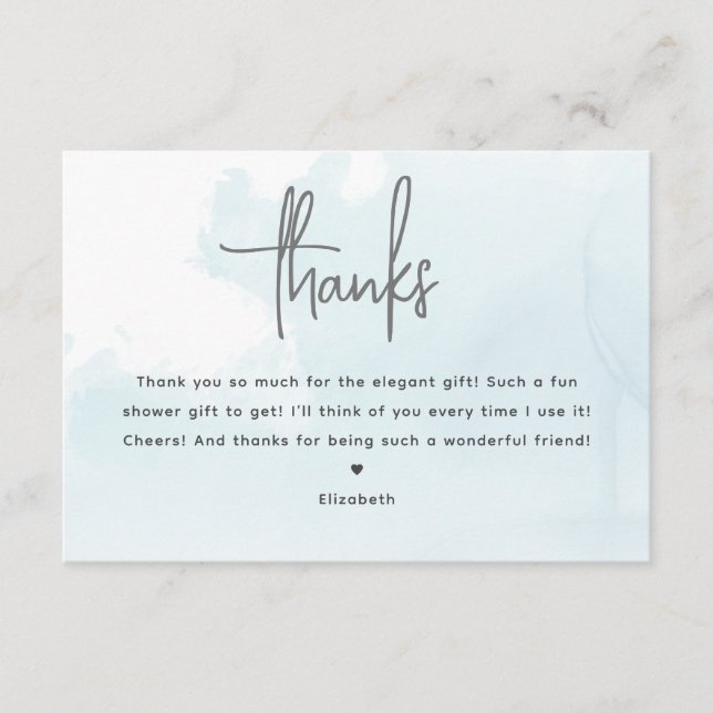 Recepción Novia En La Nube 9 Ducha De Novias Gracias Tarjeta (Anverso)