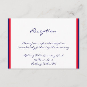 Recepción nupcial blanca y azul roja