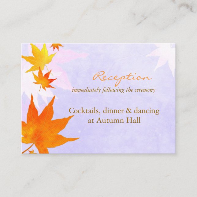 Recepción o registro de la boda de arce en otoño (Anverso)