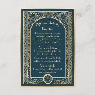 Recepción Oro Ornate - Tarjeta de cerramiento de boda