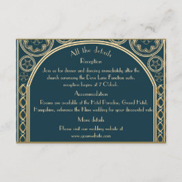 Recepción Oro Ornate - Tarjeta de cerramiento de boda