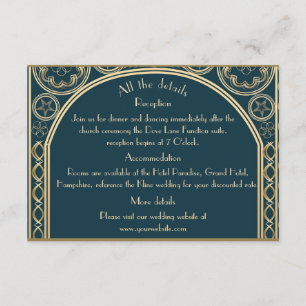 Recepción Oro Ornate - Tarjeta de cerramiento de boda