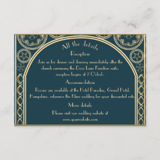 Recepción Oro Ornate - Tarjeta de cerramiento de boda