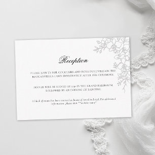 Recepción Orquídea Elegante Tarjeta de Bodas Formal Tradicio