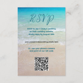 Recepción Página web de código QR de escena de playa Tarjeta