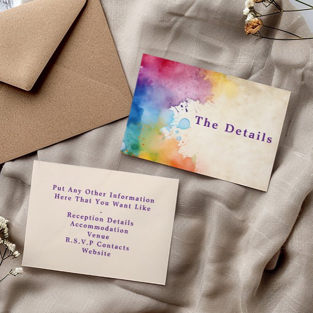 Recepción Paint salpicará La Tarjeta De Alojamiento De Detal (Paint splashes The Details Enclosure Card)