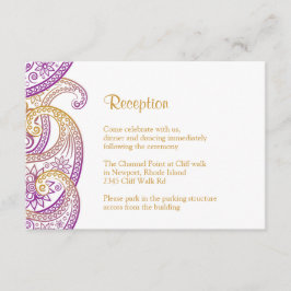 Recepción paisley morada y dorada, Boda indio