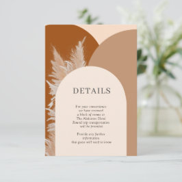 Recepción Pampas Grass Boda Detalles Tarjeta de Gabinete