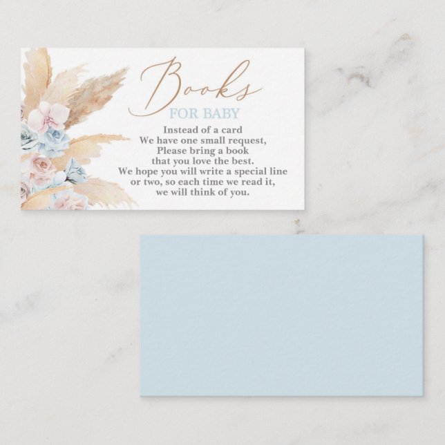 Recepción Pampas Grass Boy Books para Tarjeta de Gabinete pa (Anverso / Reverso)