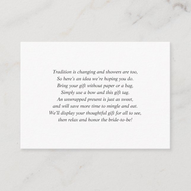 Recepción Pantalla blanca simple tarjeta de ducha de novia + (Anverso)