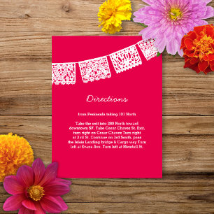 Recepción Papel picado rosa caliente Tarjeta de dirección
