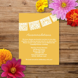 Recepción Papel picado   Tarjeta de alojamiento Boda