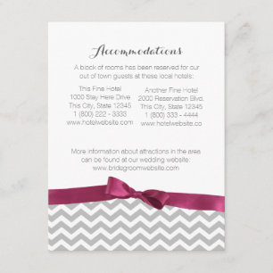 Recepción Patrón Zigzag moderno y tarjeta de información Bow