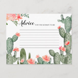 Recepción Peach Floral Cactus Tarjeta de consejo moderna