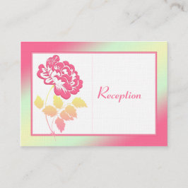 Recepción Peonía rosa y amarilla en tarjeta de envoltura de 