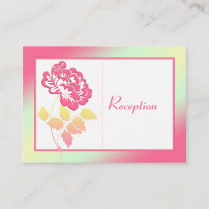 Recepción Peonía rosa y amarilla en tarjeta de envoltura de