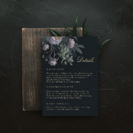 Recepción Peonies Dark Moody Boda Detalles Tarjeta de Gabine