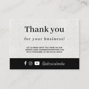 Recepción Pequeña Empresa Gracias Por Su Tarjeta De Compra