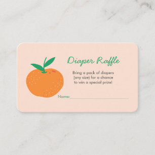 Recepción Pequeña Naranja Cutie Diaper Raffle Tarjeta de Gab