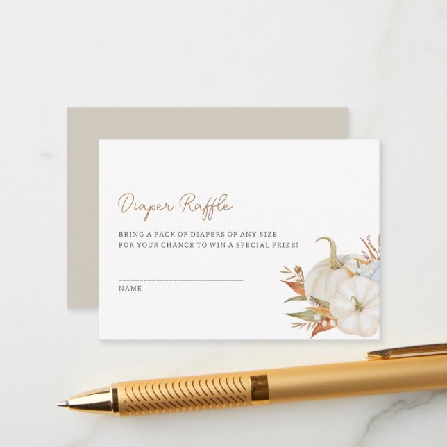 Recepción Pequeña tarjeta de envoltura de pañal de calabaza (Anverso/Reverso In Situ)