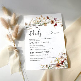 Recepción Pequeña tarjeta de gabinete para Bodas de flores s