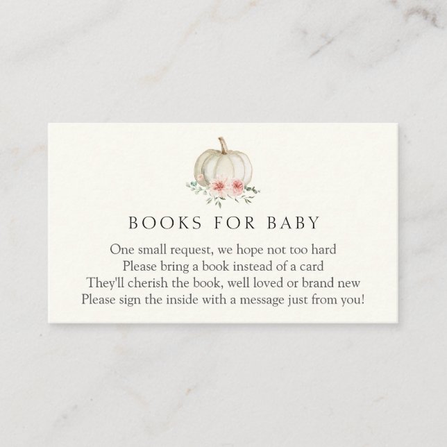 Recepción Pequeños libros de calabaza rosada para tarjeta de (Anverso)