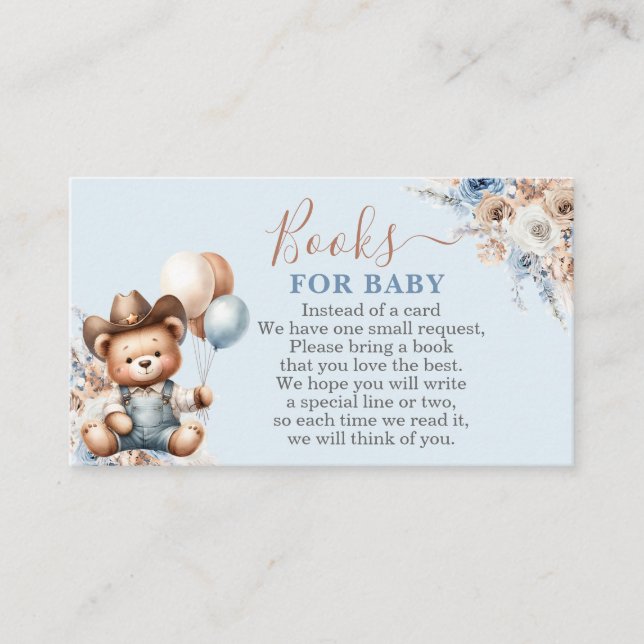 Recepción Pequeños libros de vaqueros para tarjeta de bebé (Anverso)