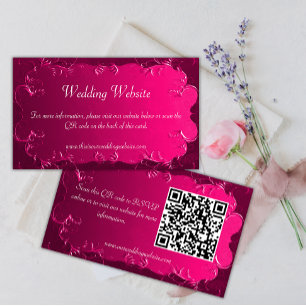 Recepción Pergamino rosa Desplazamiento Tarjeta Boda QR de é