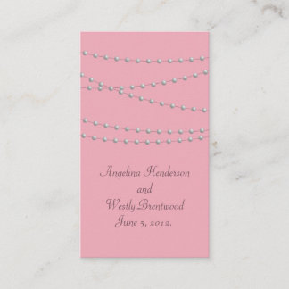 Recepción Perlas de Dainty en la tarjeta web del Boda Rosado