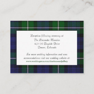 Recepción Personalizado Forbes Plaid Boda Tarjeta de Gabinet