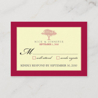 Recepción ::PERSONALIZADO: Tarjeta RSVP de 3,5" x 2,5" de ro