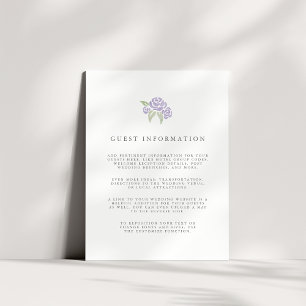Recepción Petite Bouquet Boda Tarjeta de detalles de invitad