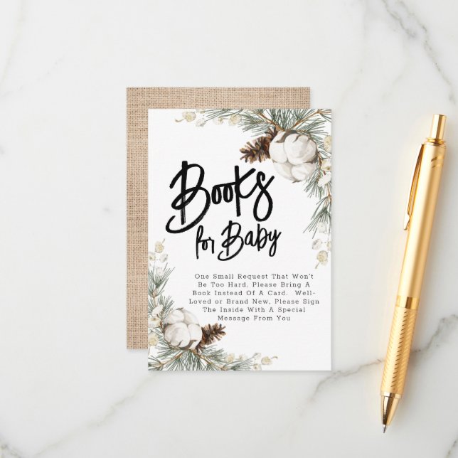 Recepción Pinecone Spruce Books Para Tarjeta De Alojamiento  (Anverso/Reverso In Situ)