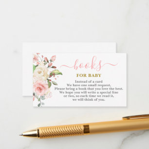 Recepción Pink Floral Books para la tarjeta de bebé