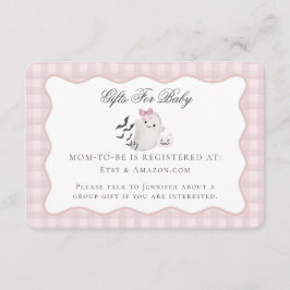 Recepción Pink Pastel Pequeño Boo Tarjeta de Registro Ghost 