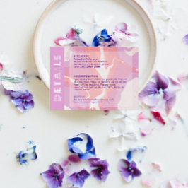 Recepción Pink Pastel Resumen Tarjeta de Gabinete Boda de Ar