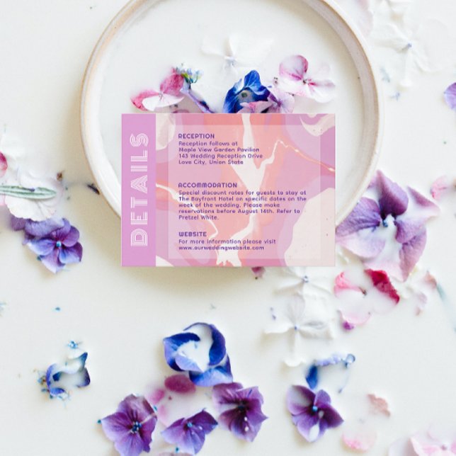 Recepción Pink Pastel Resumen Tarjeta de Gabinete Boda de Ar (Subido por el creador)