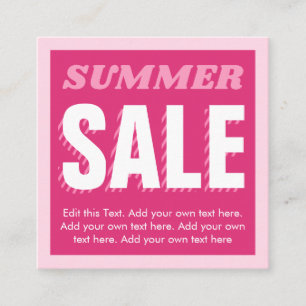 Recepción Pink Sumer Sale Tarjeta de presentación