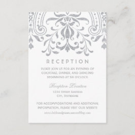 Recepción Plata Glitter Vintage Damask