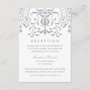 Recepción Plata Glitter Vintage Damask