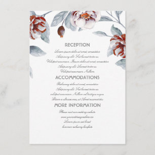 Recepción Plum Purple Flowers Boda Información Tarjeta de in