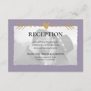 Recepción Purple Modern Photo Gold Hearts