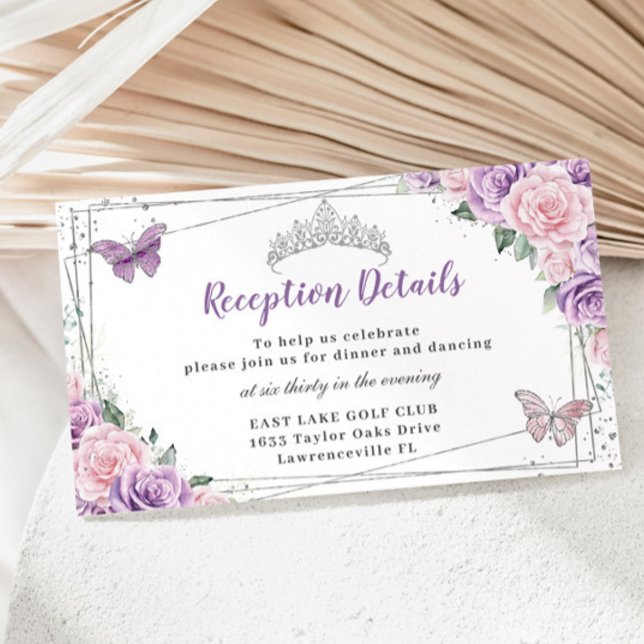 Recepción Quinceañera color Plata Floral Púrpura R (Subido por el creador)